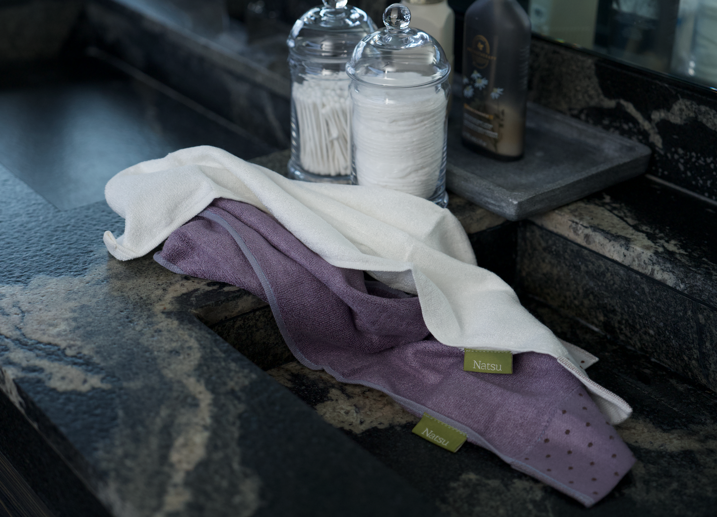 Colección Lavanda - toallas 100% bambú en color lavanda y blanco