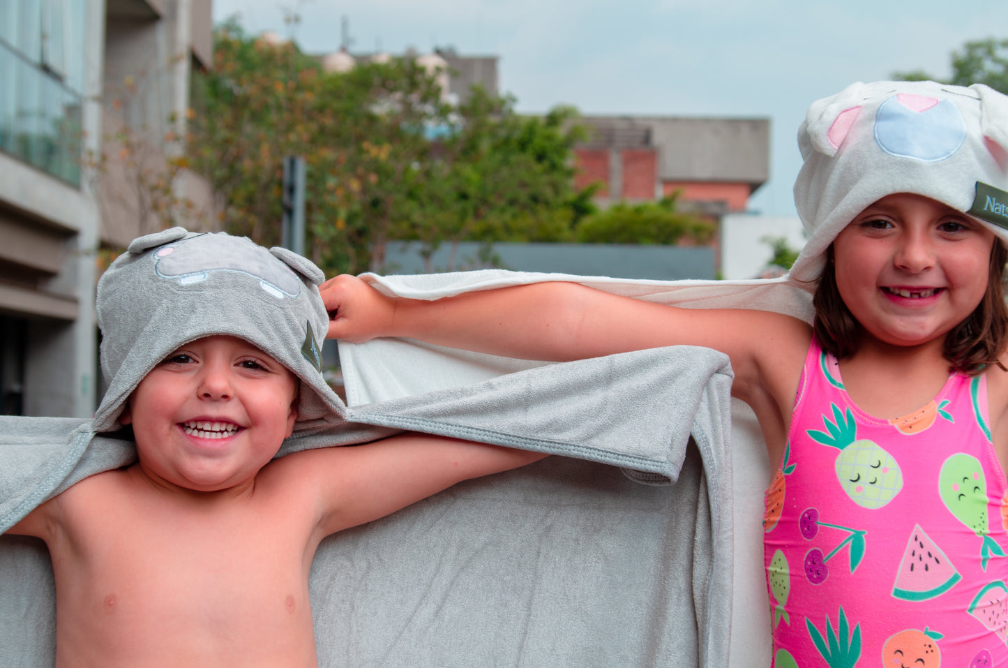 Divertida toalla capucha para niñ@s 100% bambú