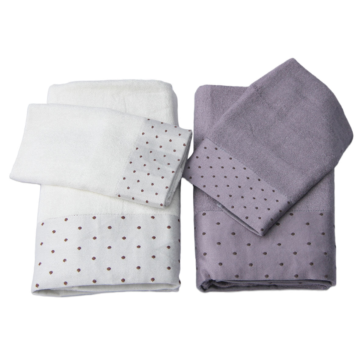 Colección Lavanda - toallas 100% bambú en color lavanda y blanco